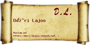 Déri Lajos névjegykártya