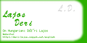 lajos deri business card